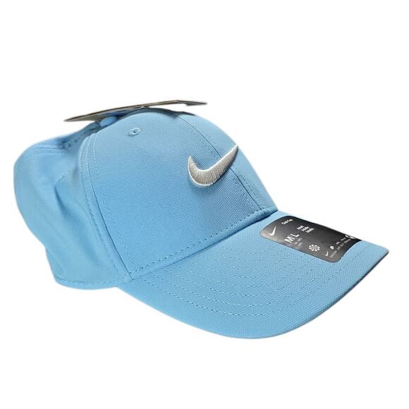 Nike Dri-FIT Club Structured Swoosh Unisex Strapback Hat M/L Light Blue OSFM Cap - Picture 6 of 9